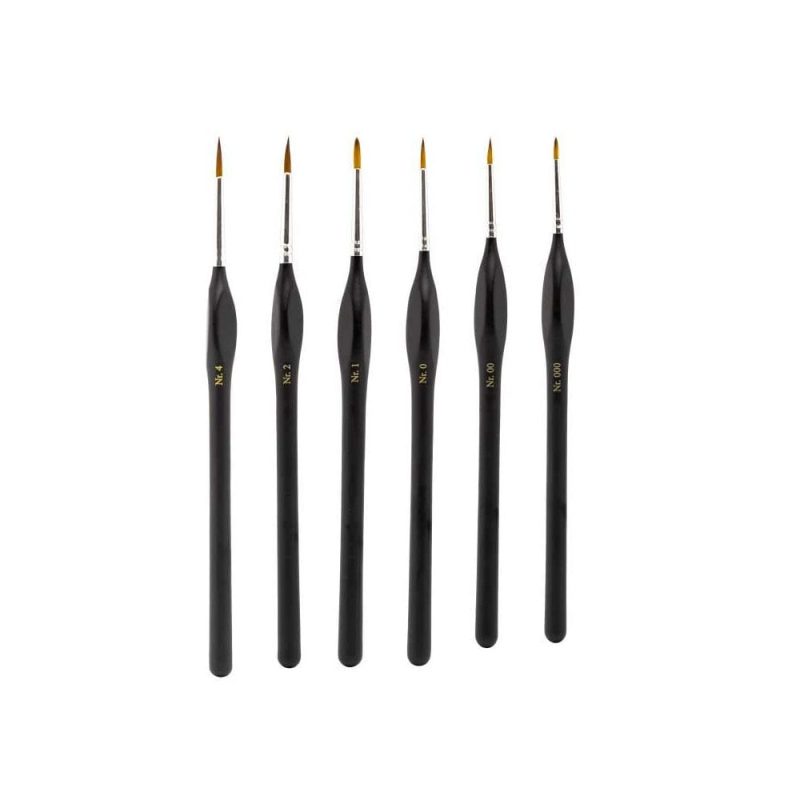 6x Fine Quality Synthetic Brush Set Modelcraft PPB2300/S1