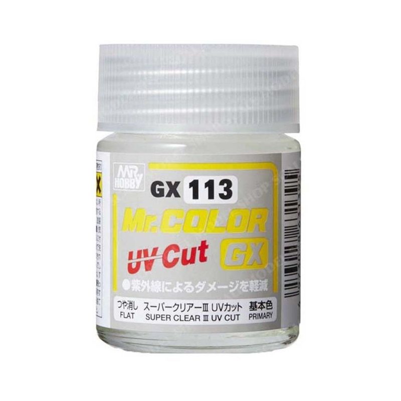 Mr Clear Color GX - Super Clear III UV Cut Flat Lacquer (18ml) GX-113