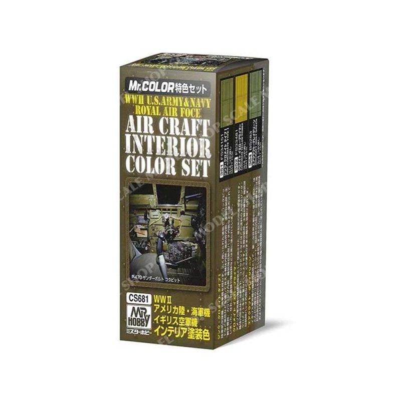 Mr Hobby - WWII U.S. Army and Navy / Royal Air Force Aircraft Interior Color Set [Mr Color] CS681