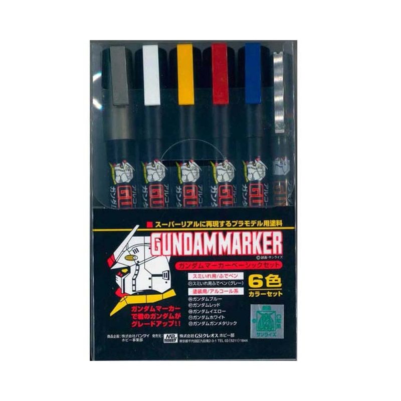 Mr Hobby - Basic 6 Color Set Gundammarker GMS-105