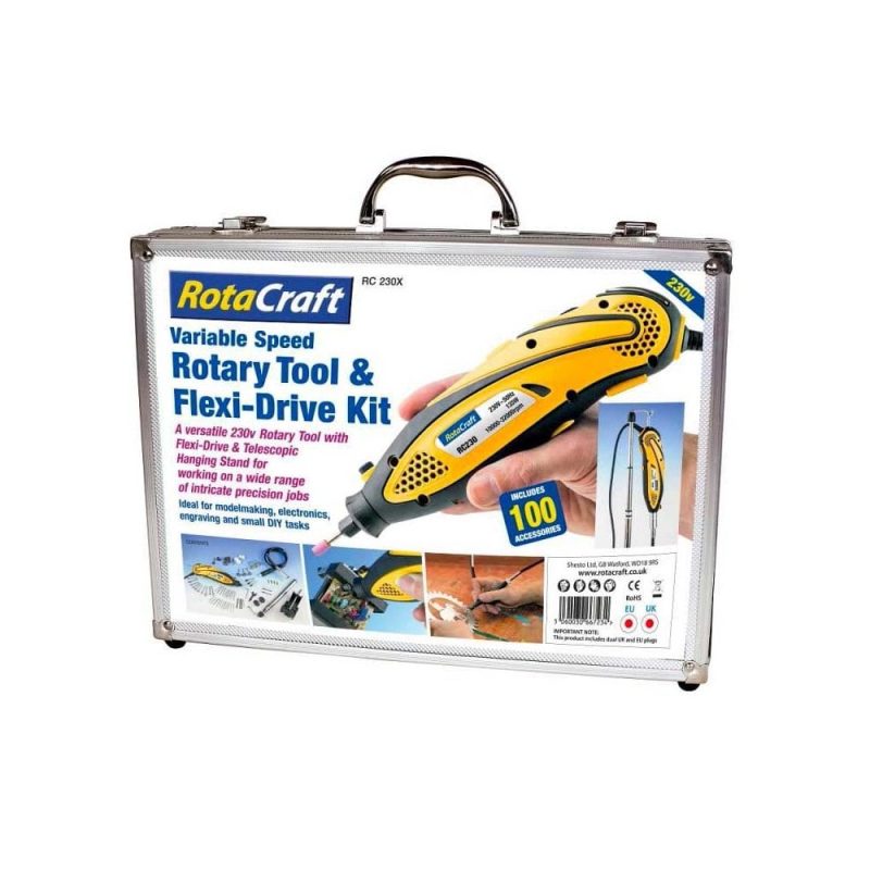 230v High Power Variable Speed Rotary Tool Kit Rotacraft RC230X-EUK