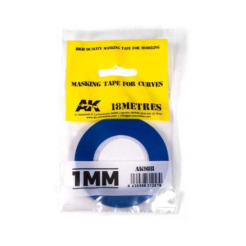 AK Interactive Blue Masking Tape For Curves (1mm) AK-9181