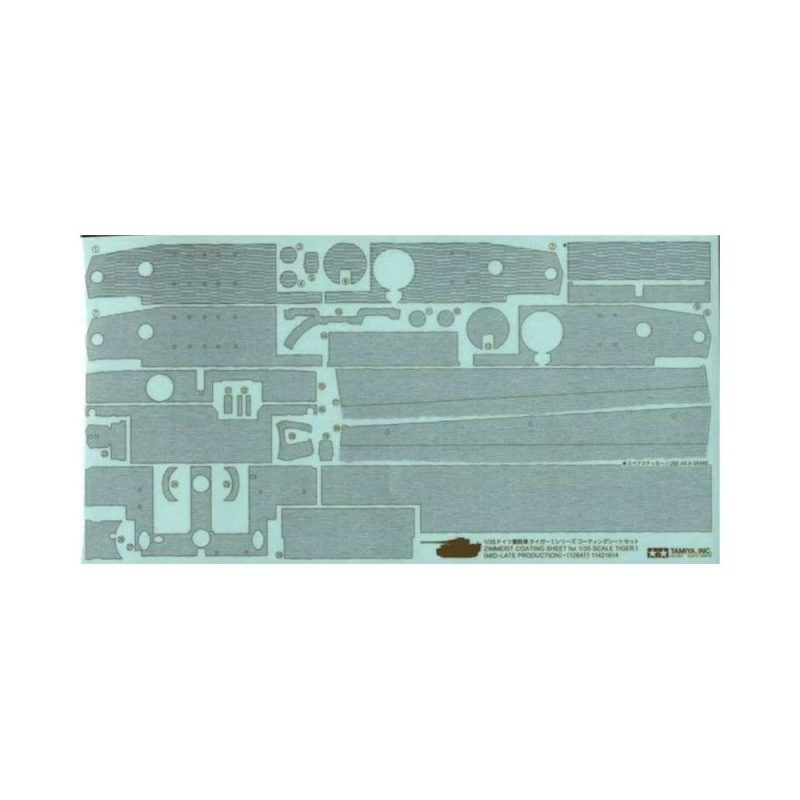 Tamiya Tiger I Mid-Late Zimmerit Sheet (1/35) 12647