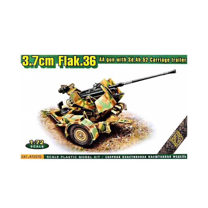 1/72 Flak.36 3.7cm. AA gun with Sd.Ah.52 Carriage Trailer ACE Models 72570