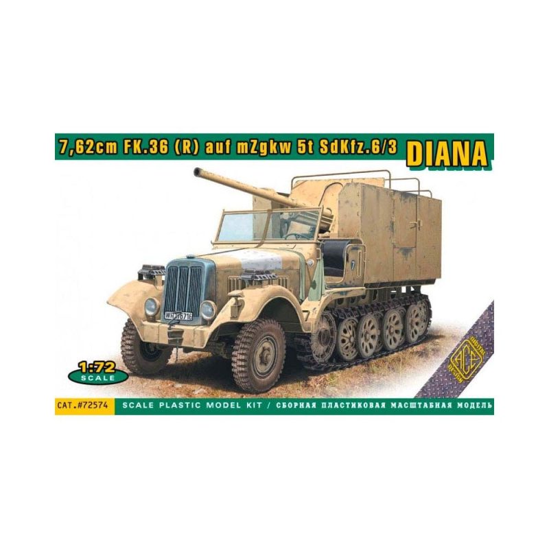 1/72 7,62cm FK.36 (R) auf mZgkw 5t "Diana" Sd.Kfz. 6/3 ACE Models 72574