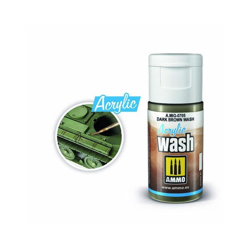 ACRYLIC WASH Dark Brown Wash Ammo A.MIG-0705