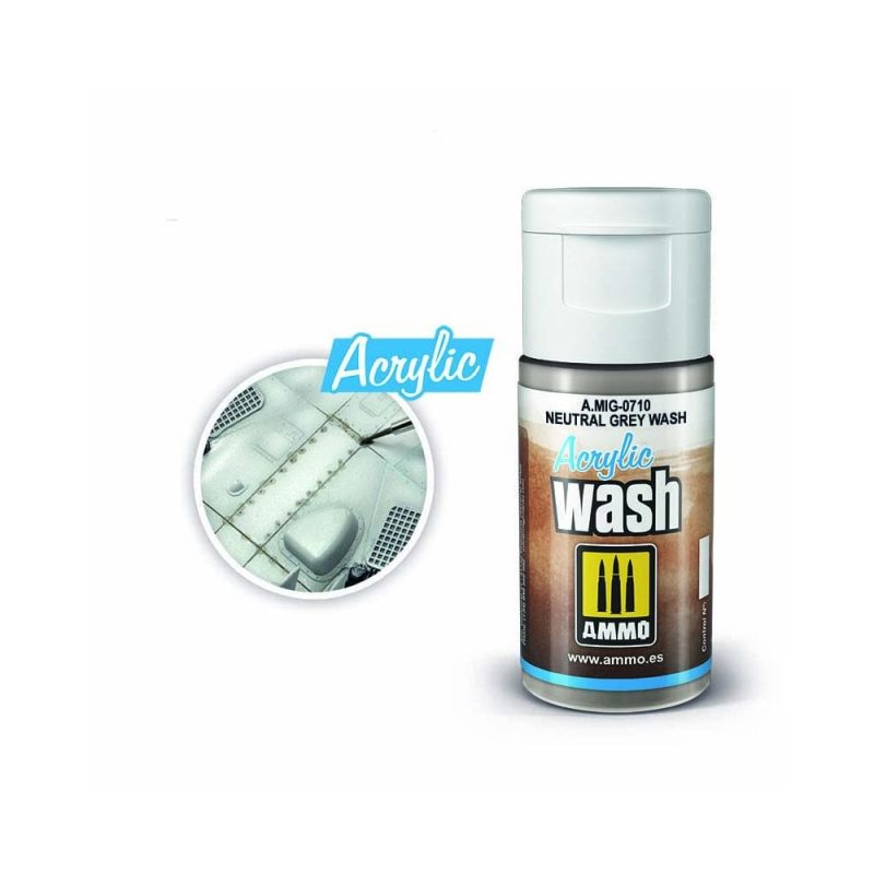 ACRYLIC WASH Neutral Grey Wash Ammo A.MIG-0710