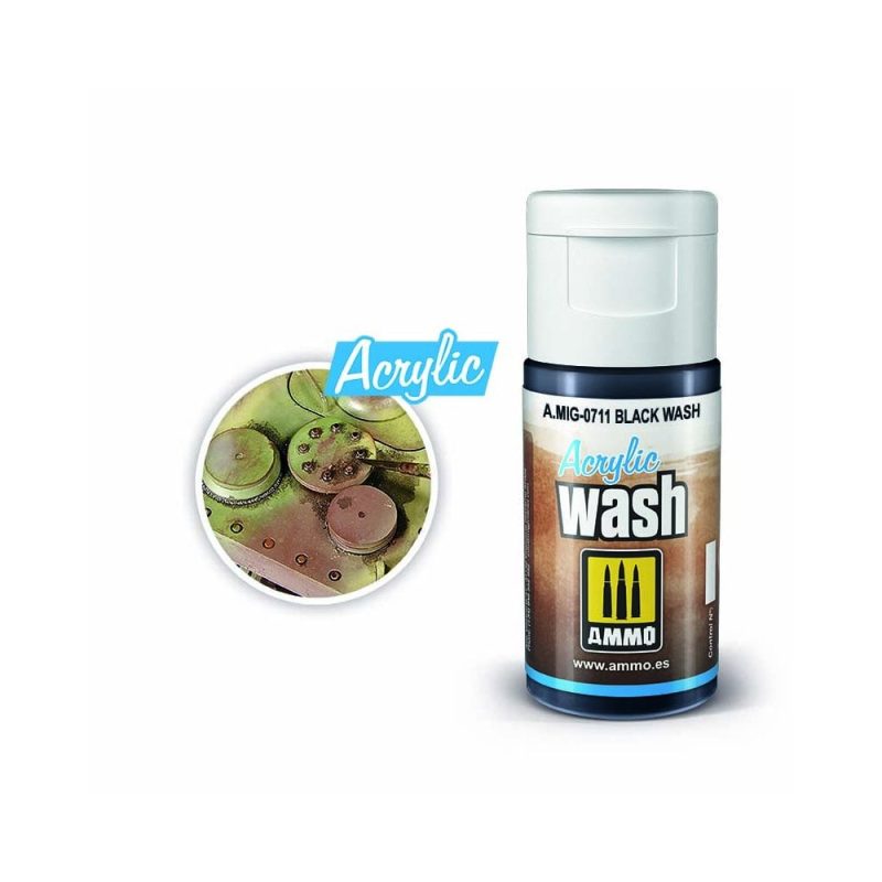 ACRYLIC WASH Black Wash Ammo A.MIG-0711