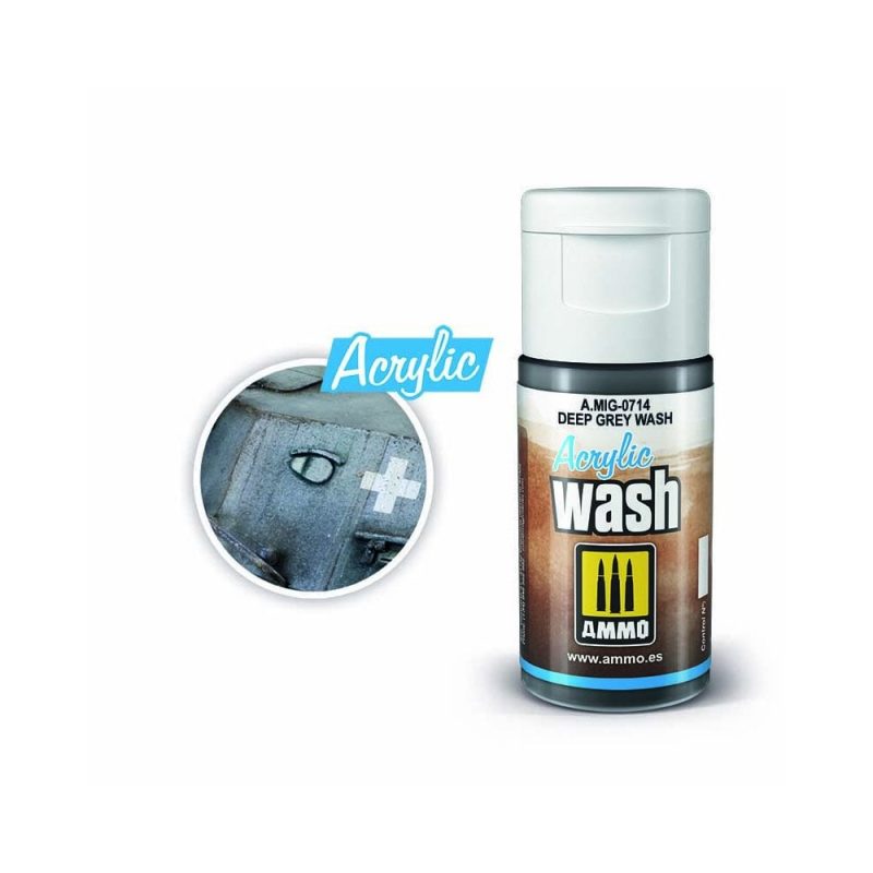 ACRYLIC WASH Deep Grey Wash Ammo A.MIG-0714