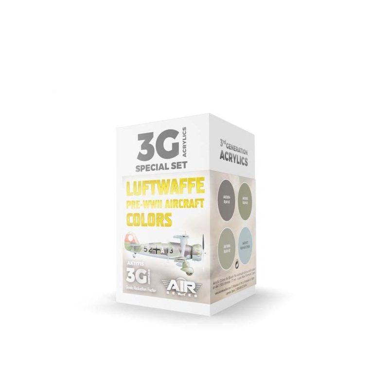 AK Interactive Luftwaffe Pre-WWII Aircraft Colors Set 3rd Gen Aircraft Series AK-11715