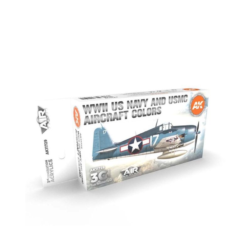 AK Interactive WWII US Navy & USMC Aircraft Colors Set 3rd Gen Aircraft Series AK-11729