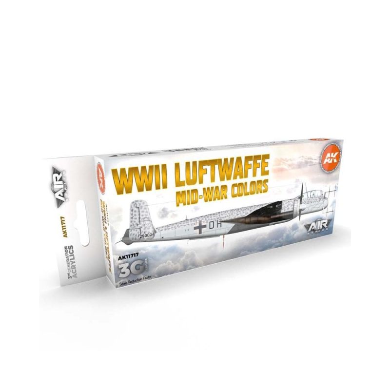 AK Interactive WWII Luftwaffe Mid-War Colors Set 3rd Gen Aircraft Series AK-11717
