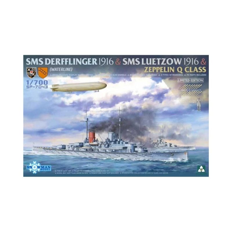 1/700 Limited Edition SMS Derfflinger 1916 + SMS Luetzow 1916 + Zeppelin Q-class Takom SP7043
