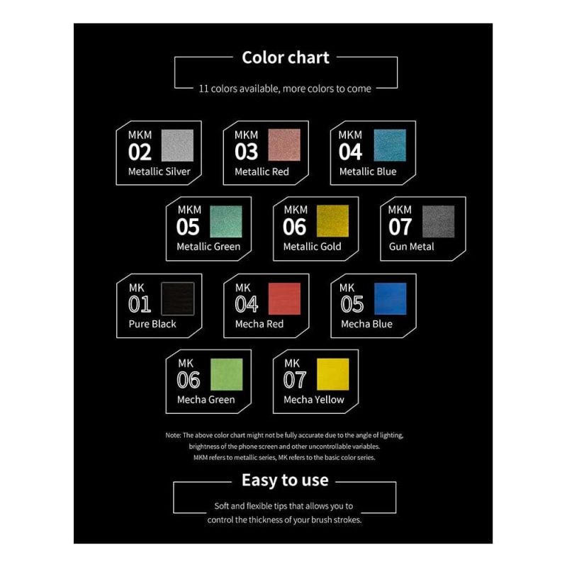 DSPIAE Pure Black Soft Tipped Marker Pen MK-01