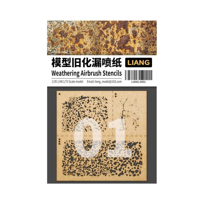 1/35,1/48,1/72 Weathering Airbrush Stencils Liang 0001