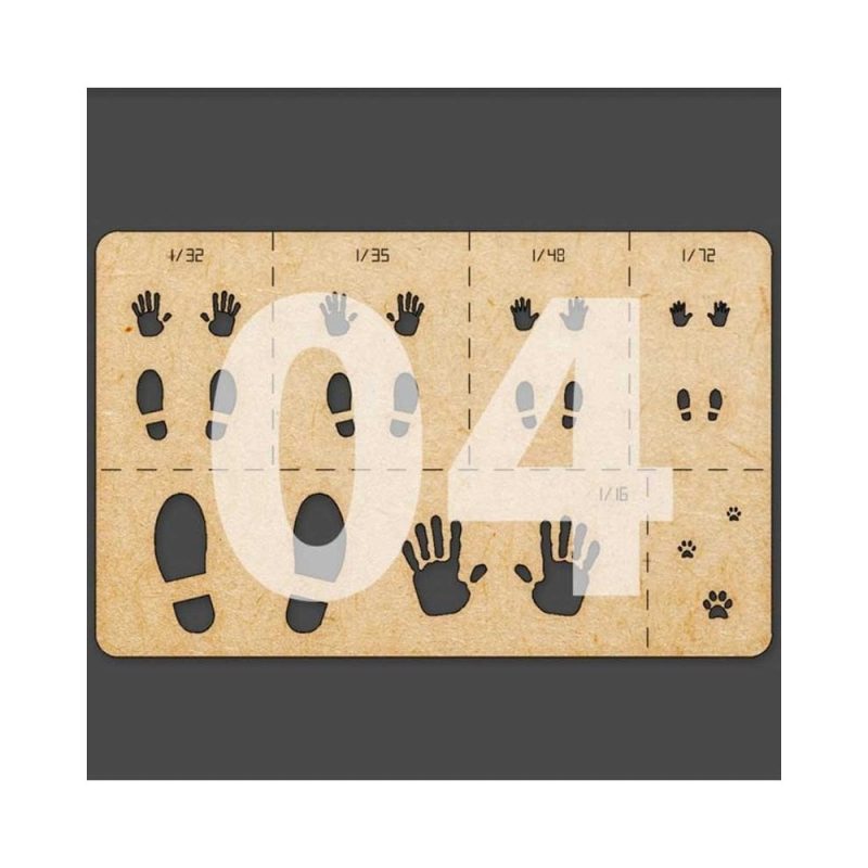 1/16,1/32,1/35,1/48,1/72 Airbrush Stencil Handprint and Shoeprint Liang 0004