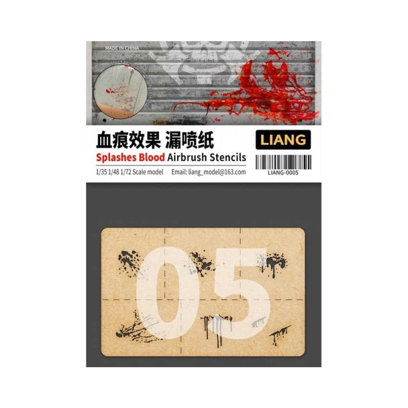 1/35,1/48,1/72 Splashes Blood Effects Airbrush Stencils Liang 0005