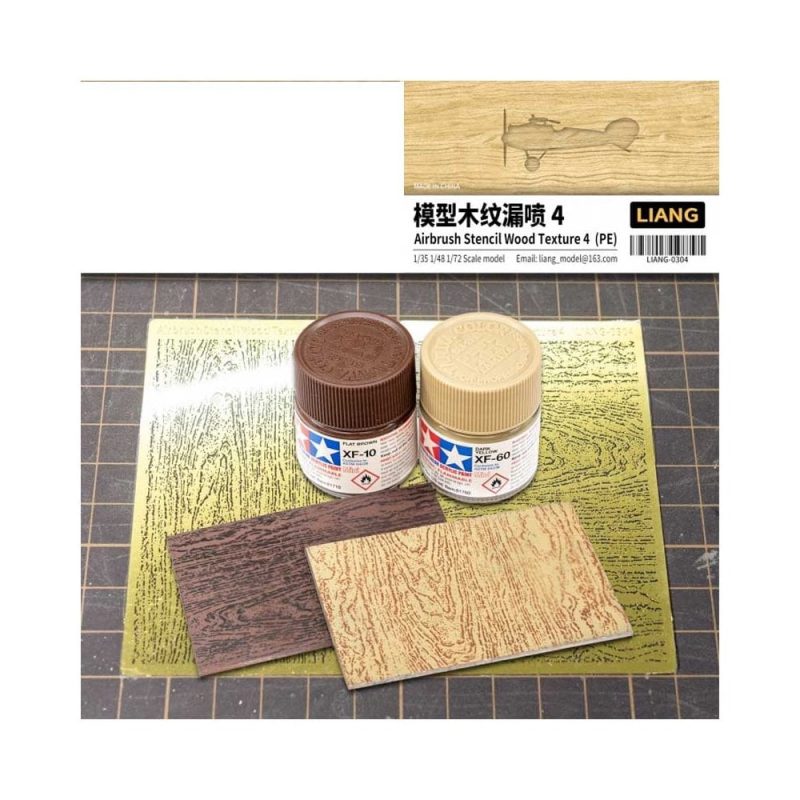 1/35, 1/32, 1/48 Airbrush Stencil Wood Texture 4 Liang 0304