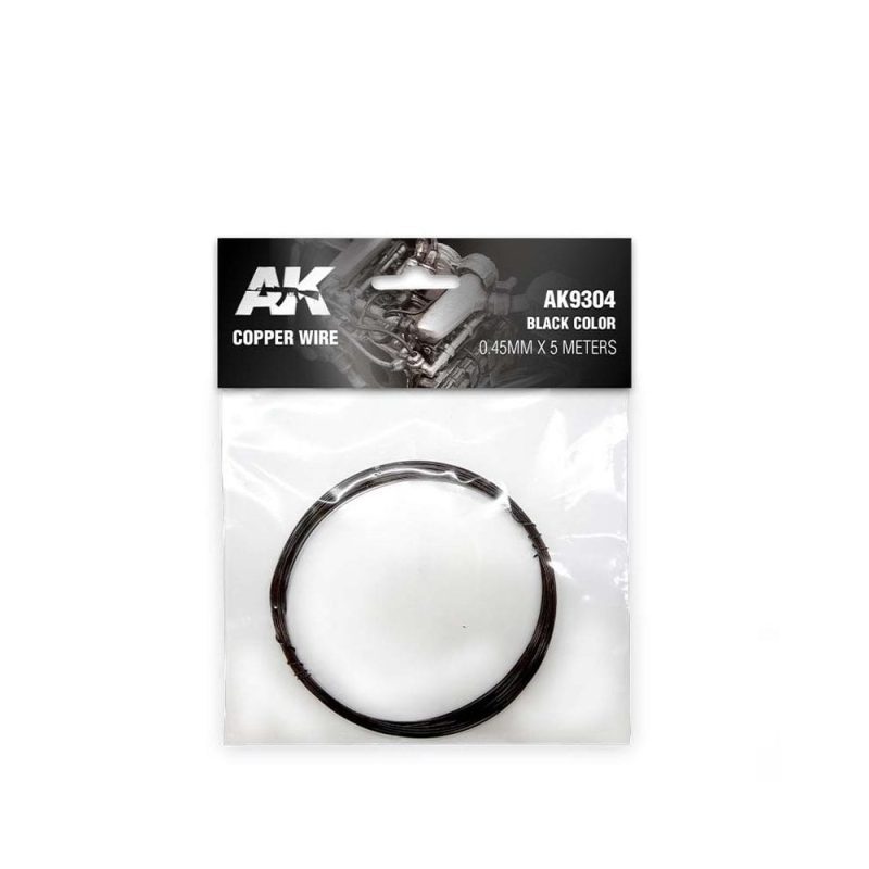 AK Interactive Copper Wire 0.45mm x 5 Meters Black Color AK-9304