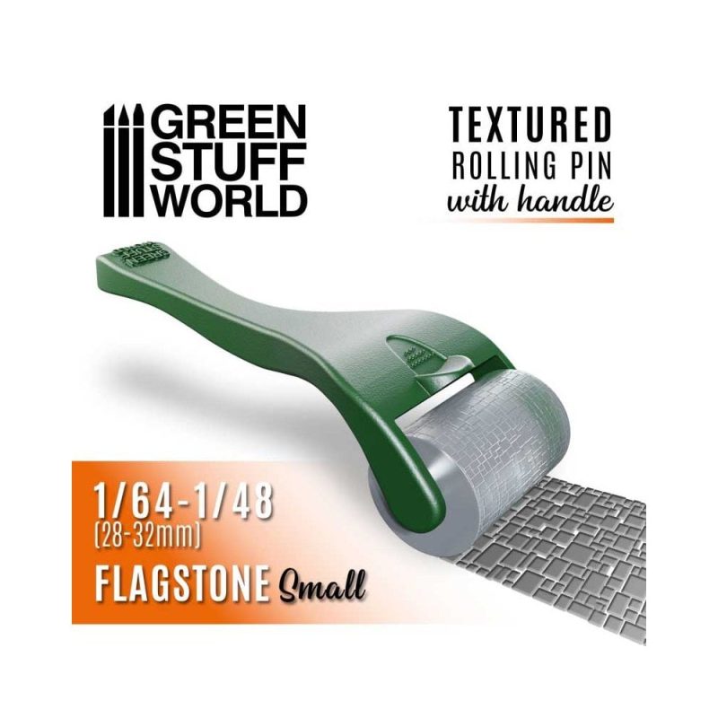 Green Stuff World - Rolling Pin With Handle - Flagstone Small