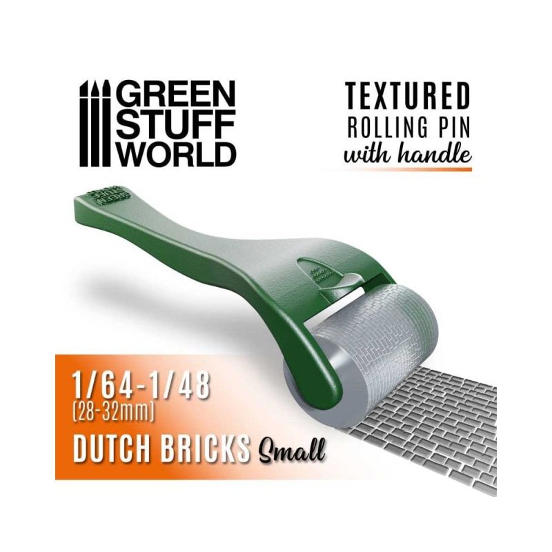 Green Stuff World - Rolling Pin With Handle - Dutch Bricks Small