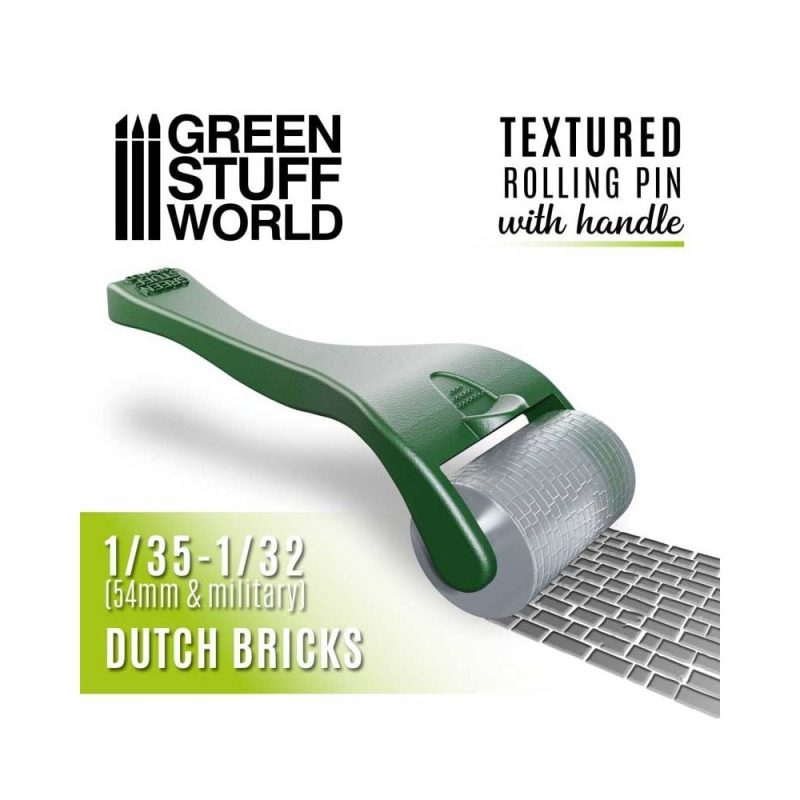 Green Stuff World - Rolling Pin With Handle - Dutch Bricks