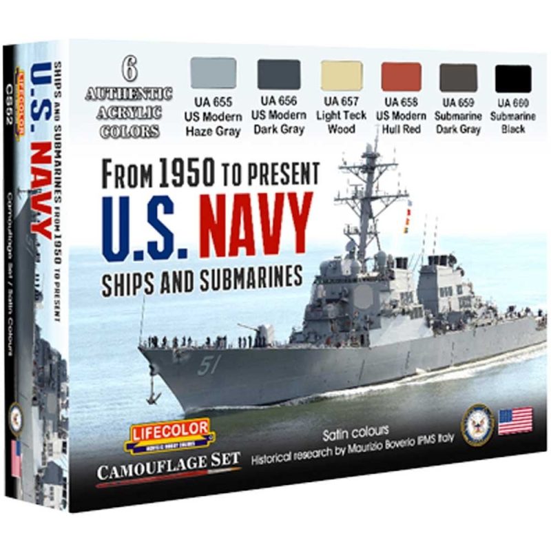 LifeColor USN Ships & Submarines Paint Set (1950–Present) CS-52