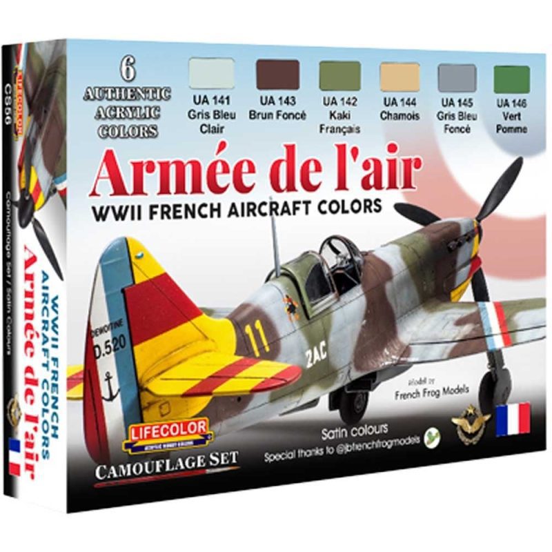 LifeColor WWII French Aircraft Paint Set CS-56