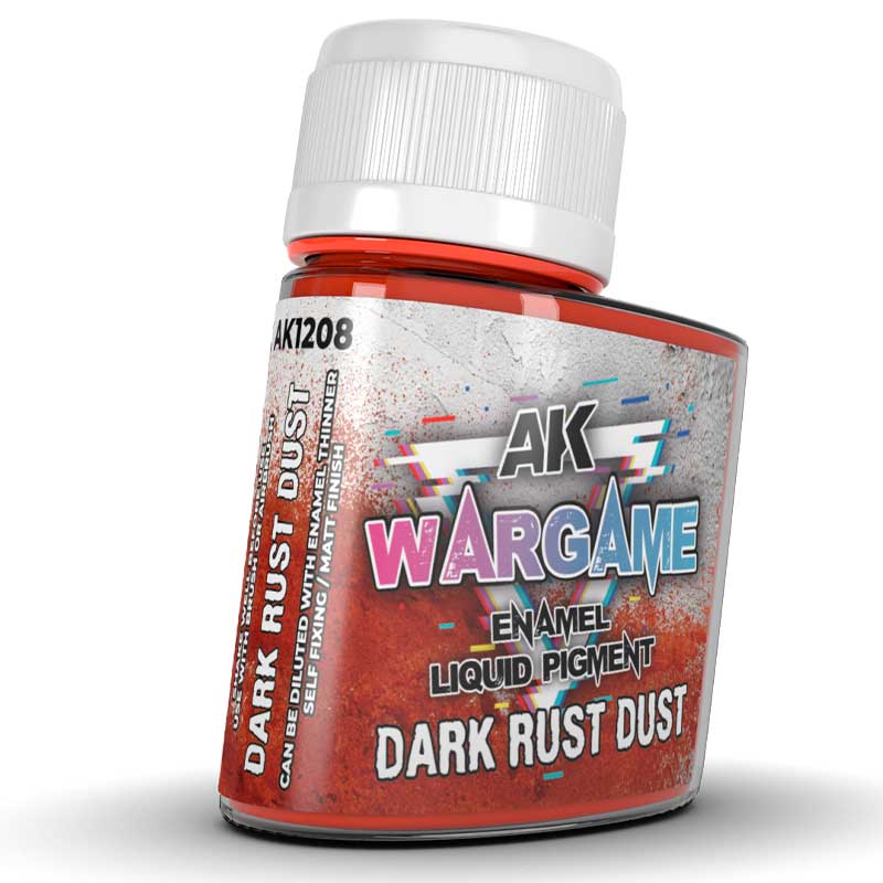 AK Interactive Dark Rust Dust WarGame Enamel Liquid Pigment (35ml) AK-1208