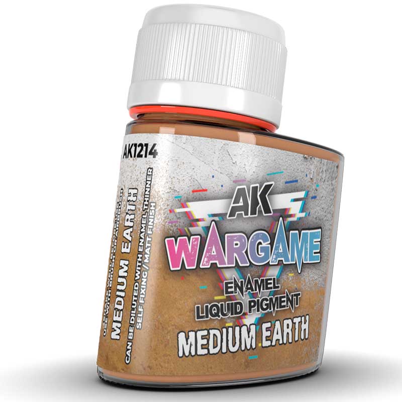 AK Interactive Medium Earth WarGame Enamel Liquid Pigment (35ml) AK-1214