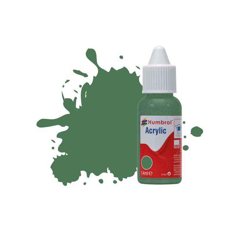 Humbrol Acrylic No 101 Mid Green Matt (14ml) DB0101