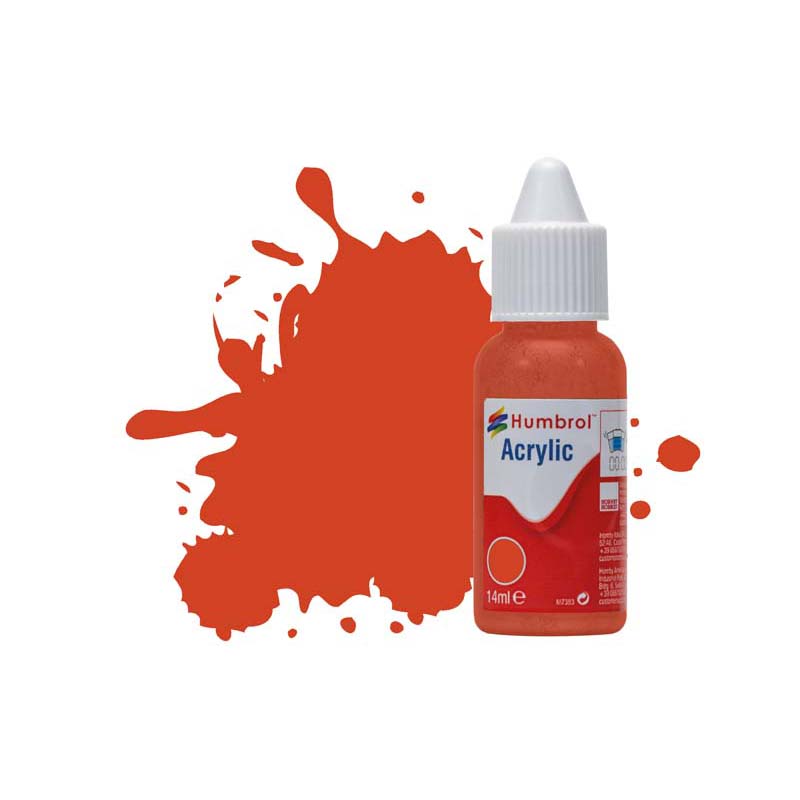 Humbrol Acrylic No 132 RedSatin (14ml) DB0132