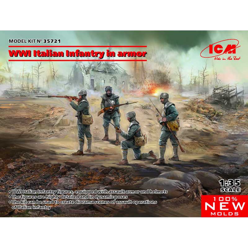 1/35 WWI Italian Infantry in Armor 35721 ICM