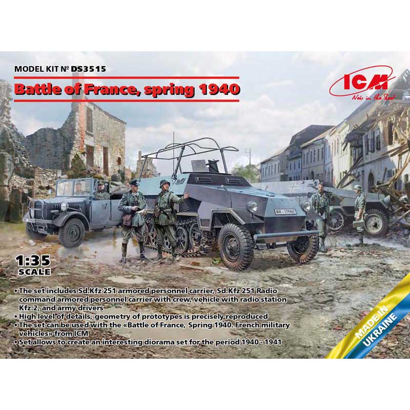1/35 Battle of France, German Combat Vehicles Diorama DS3515 ICM