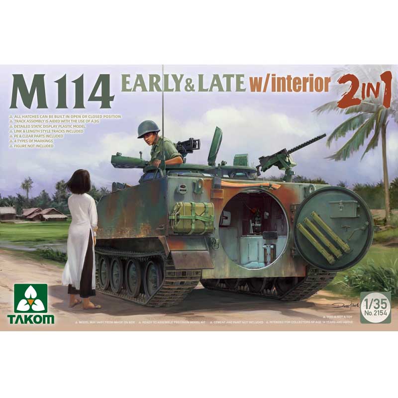 1/35 US/Vietnamese M114 Early & Late (2-in-1) w/ interior 02154 Takom