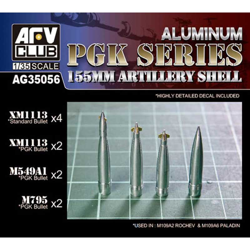 AFV Club US PGK Series 155mm Artillery Shells (aluminium) (1/35) AG35056