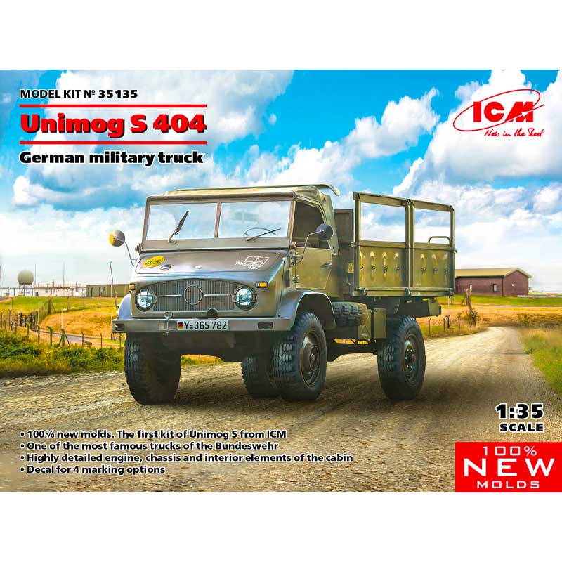 1/35 Unimog S 404, German Military Truck 35135 ICM