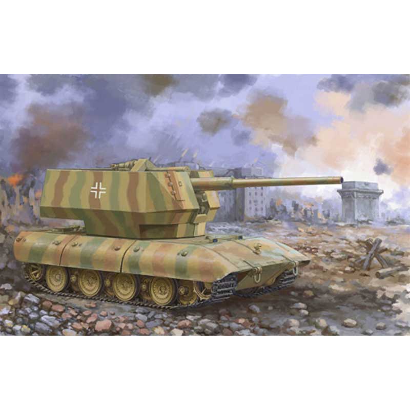 1/35 German E-100, WWII Flakpanzer w/ 12.8cm FlaK 40 09585 Trumpeter