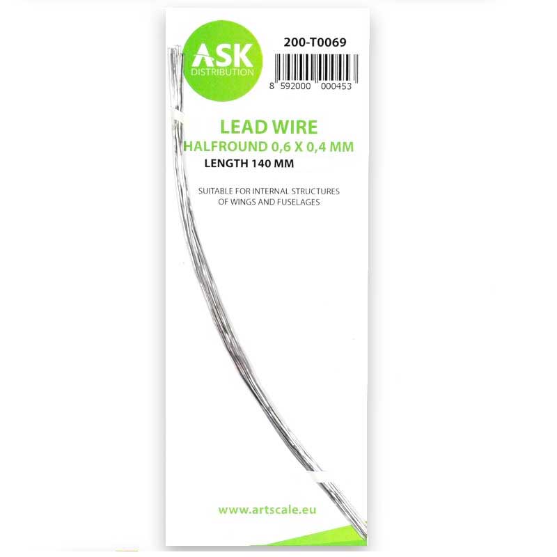 Lead Wire - Halfround 0,6 x 0,4 x 140mm ASK 200-T0069