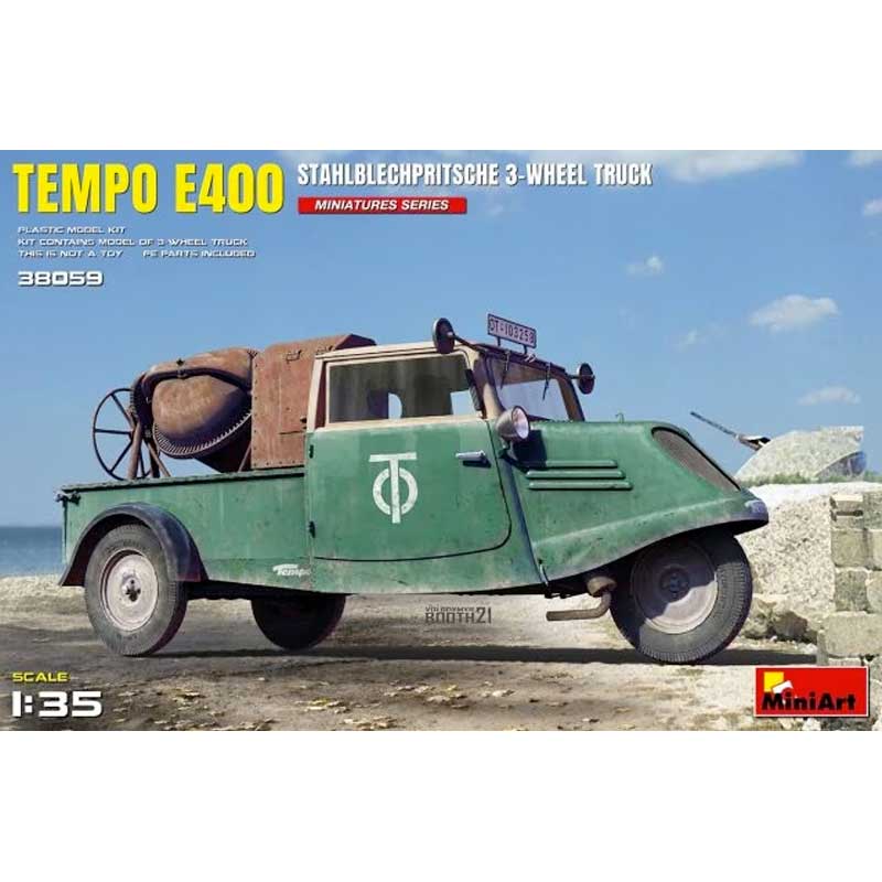 Miniart Tempo E 400 Stahlblechpritsche 3-Wheel Truck (1/35) 38059