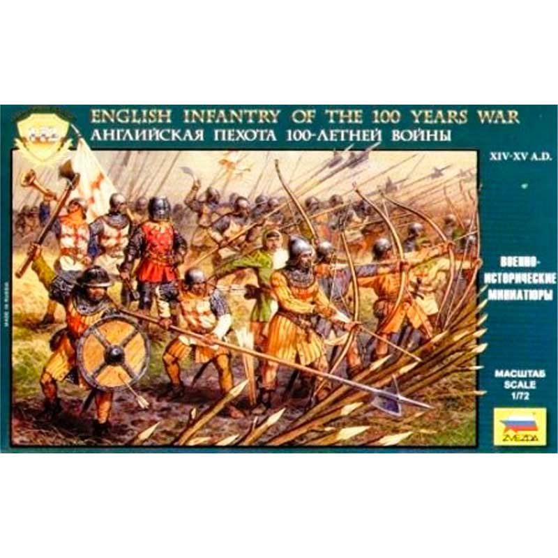 Zvezda English Infantry of the 100 Years War XIV-XV A.D. (1/72) 8060