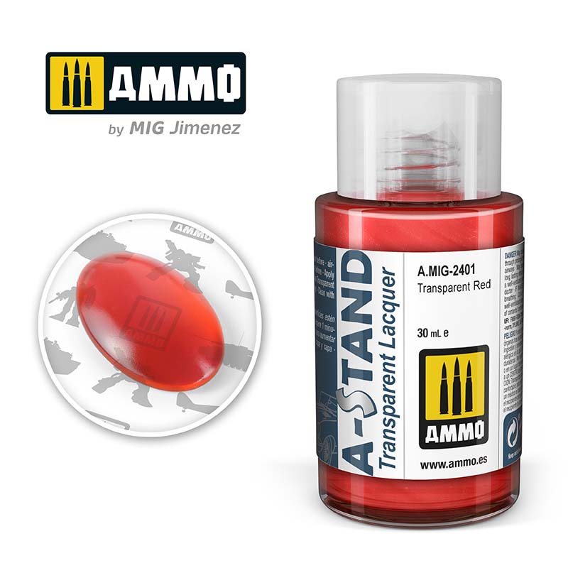 30ml Transparent Red Ammo A.MIG-2401