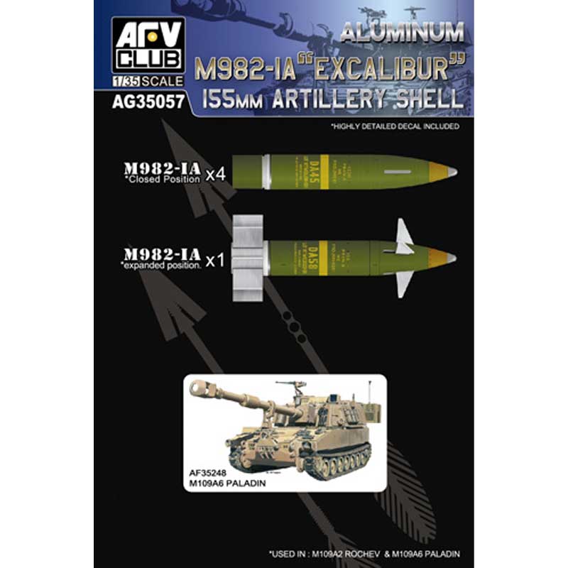 AFV Club M982-1A Excalibur 155mm Artillery Shell (Aluminium) (1/35) AG35057
