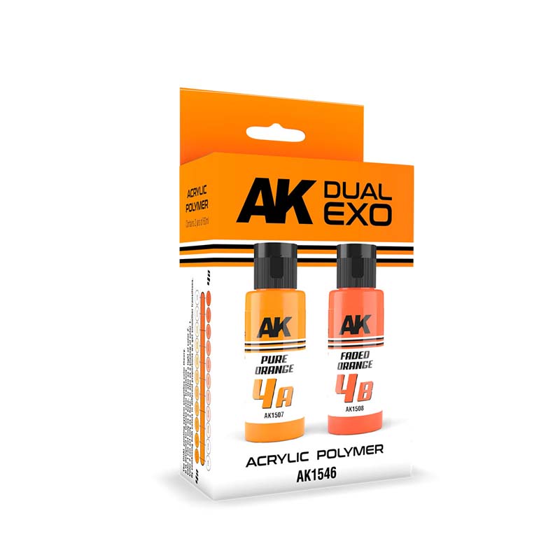 AK Interactive Dual Exo Set 4  4A Pure Orange & 4B Faded Orange AK-1546