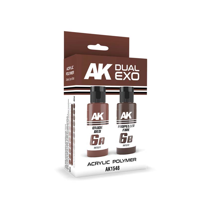 AK Interactive Dual Exo Set 6  6A Oxide Red & 6B Propeller Fire AK-1548