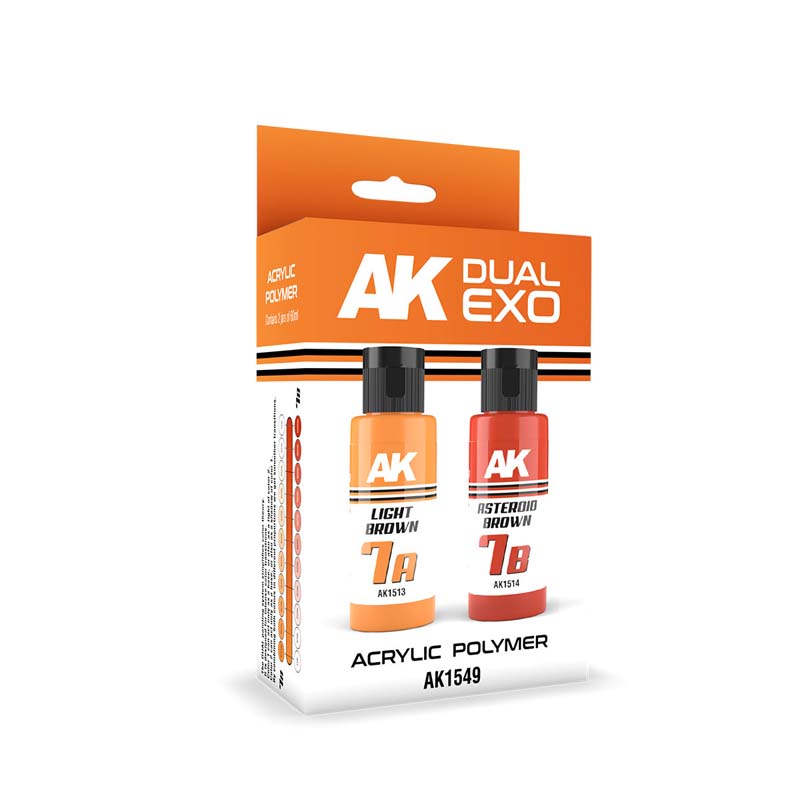 AK Interactive Dual Exo Set 7  7A Light Brown & 7B Asteroid Brown AK-1549