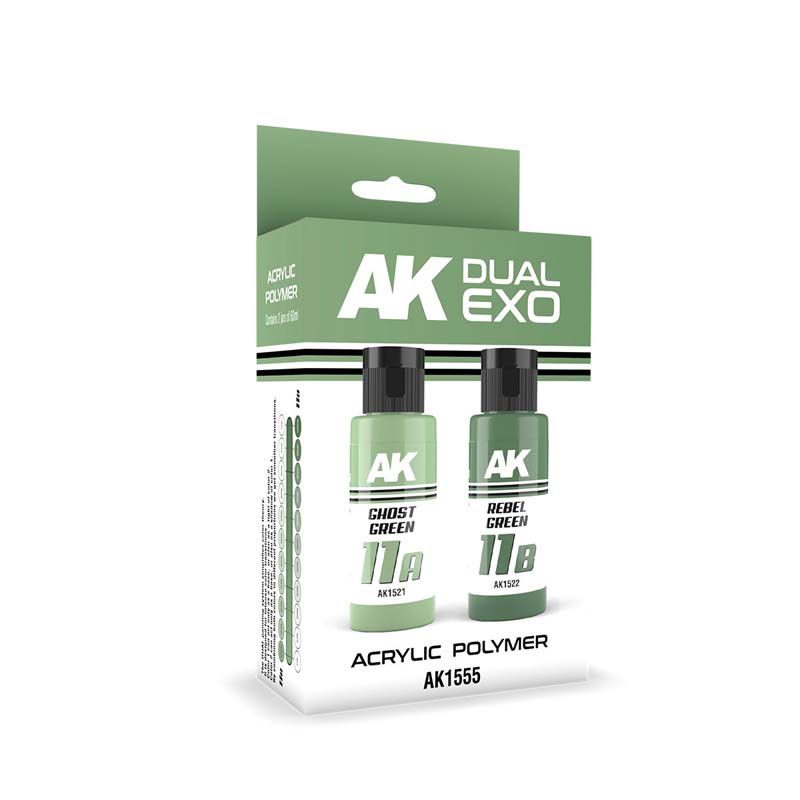 AK Interactive Dual Exo Set 11  11A Ghost Green & 11B Rebel Green AK-1555