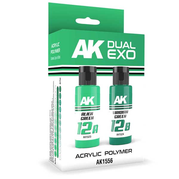 AK Interactive Dual Exo Set 12  12A Alien Green & 12B Viridian Green AK-1556