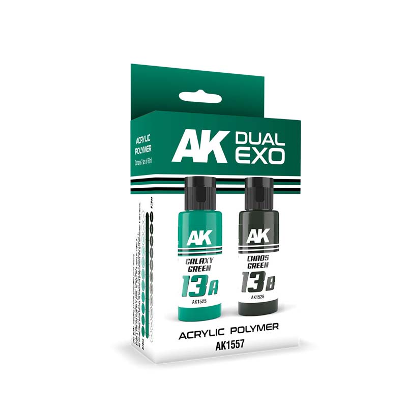 AK Interactive Dual Exo Set 13  13A Galaxy Green & 13B Chaos Green AK-1557