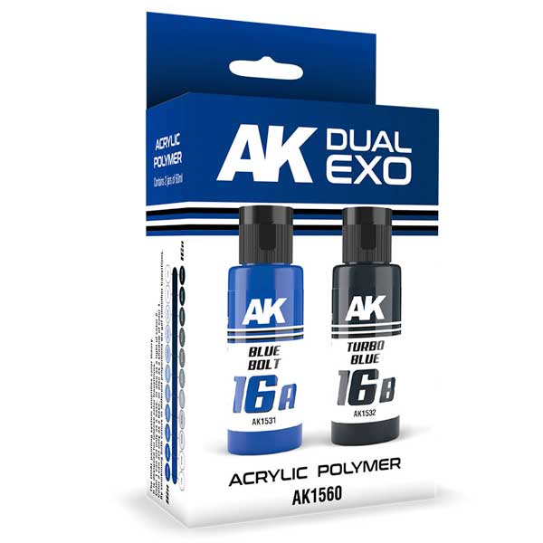 AK Interactive Dual Exo Set 16  16A Blue Bolt & 16B Turbo Blue AK-1560